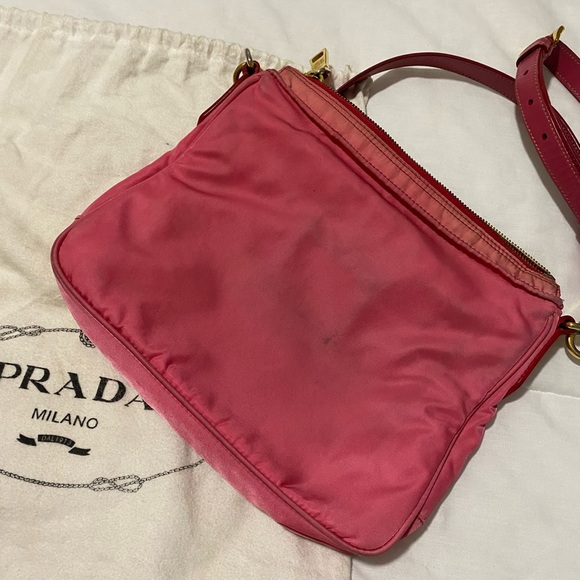 Authentic Prada Tessuto + Saffian Crossbody in Peonia - Picture 5 of 14